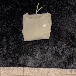 Army Green Adidas Minimalistic Pullover Hoodie, Size Medium