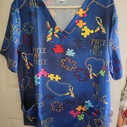 Women's Printed Scrub Top