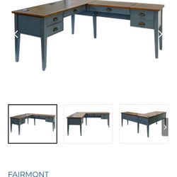 Martin Right Return Desk—Blue