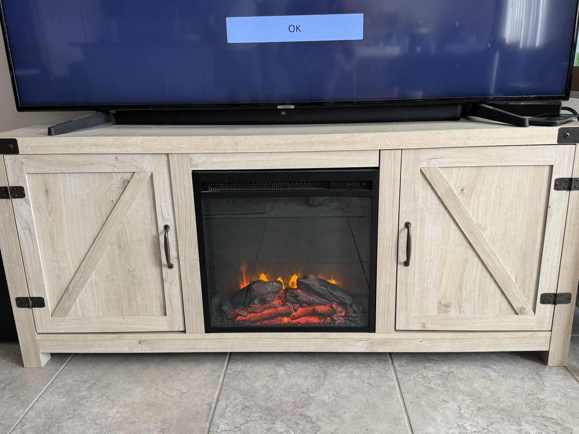 Tv console With Fireplace