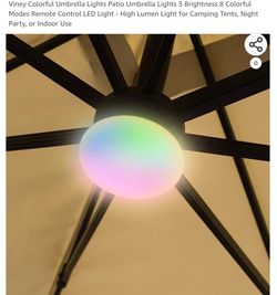 Colorful Umbrella Lights Patio Umbrella Lights 3 Brightness 8 Colorful Modes Remote Control LED Light -

