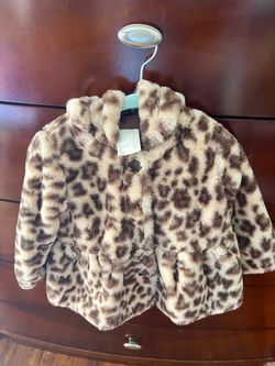 First impressions leopard print toddler coat size 3T