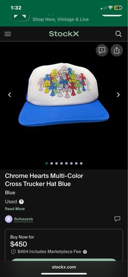 Chrome Hearts Multi-Color Cross Trucker Hat Blue