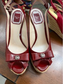 Authentic Christian Dior wedges size 36.5 100.00 firm