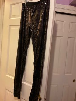 Black sequin skinny leg pants small