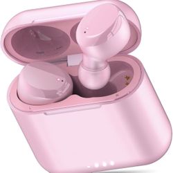 Rose Gold Waterproof Wireless Earbuds 