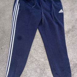 Adidas Men's Joggers Essentials Tapered Cuff 3-Stripes Gym Pants Phone Pocket L