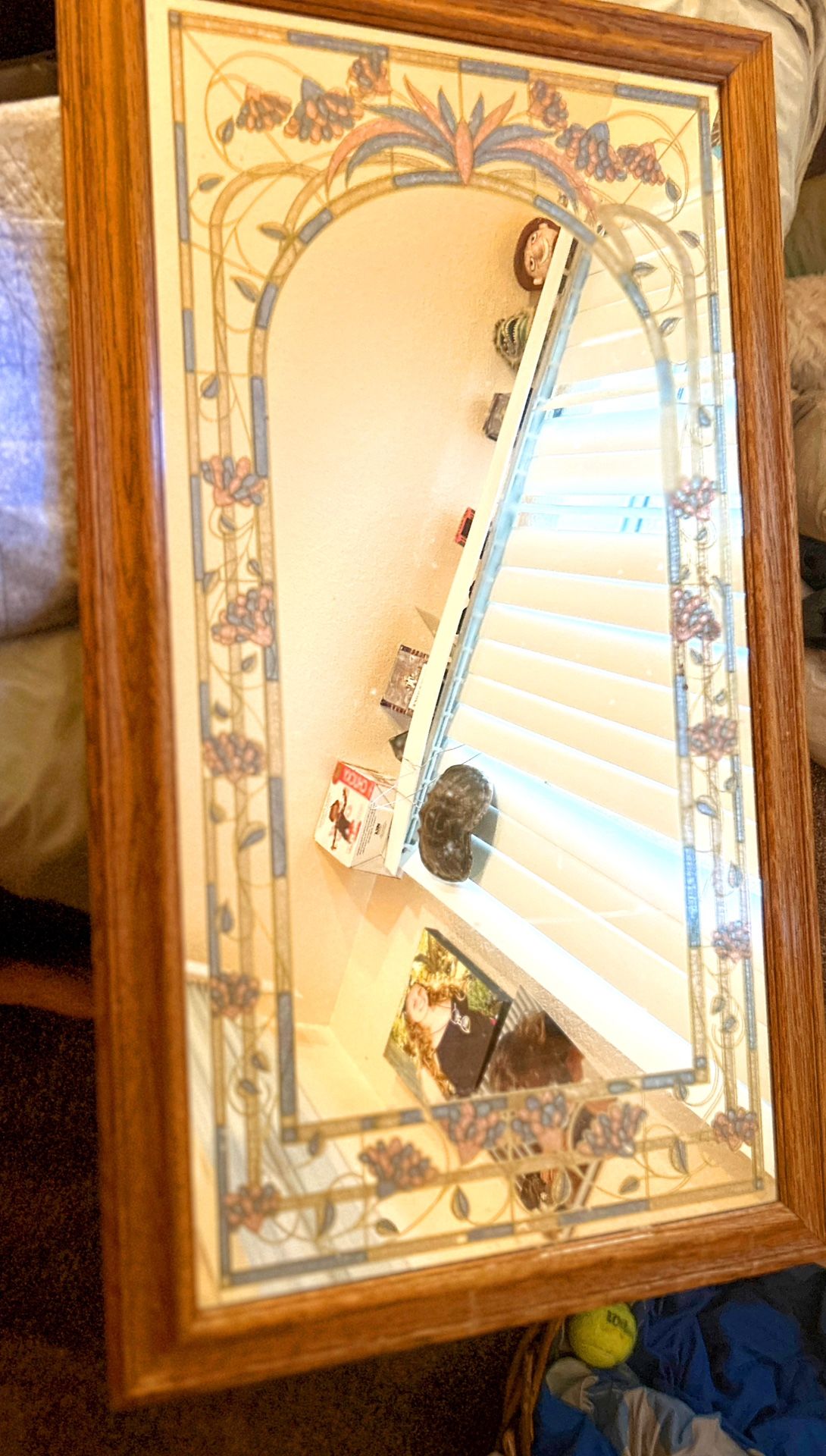 Windsor Art Wall Mirror Etched Floral BorderVintage for Sale in