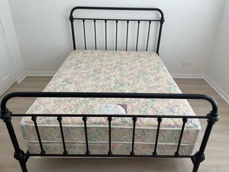 Black metal bed frame - queen