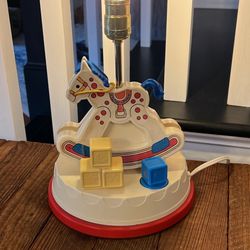 Adorable vintage reconditioned 1984 Fisher-Price rocking horse nursery lamp