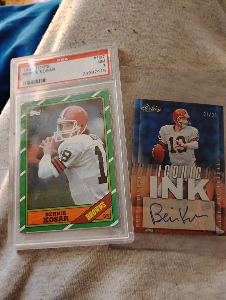 Bernie Kosar Auto Autograph NFL Card Lot Rookie Card PSA Graded Browns