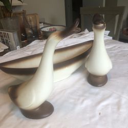 Two Geese With Bowl