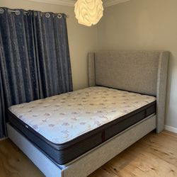 Upholstery Queen Size Bed- Mattress 