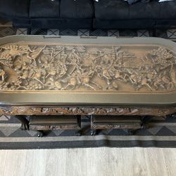 Hand Carved Asian Coffee Table 