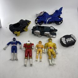 LOT OF 8 Mighty Morphin Power Ranger Blue Figure Wolf Ninjazord blue yellow red