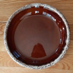 Hull Oven Proof USA Brown Drip Glaze Pie Dish