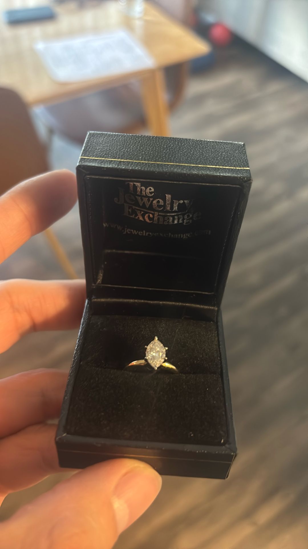 1 Carat Marquise Natural Diamond Gold Band Engagement Ring Size 4.5