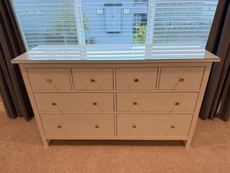 IKEA Hemnes Dresser with Glass Top