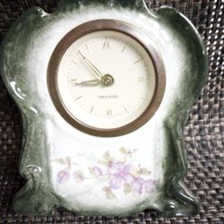 German porcelain clock celluloid frame Wurttemberg Germany c. 1900

