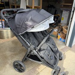 Jeep Destination Ultralight Side x Side Double Stroller Black