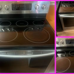 Stainless steel  glass top stove