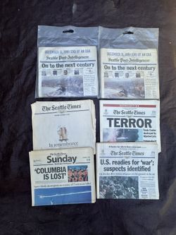 Lot of Old Historic Newspapers - Seattle Times