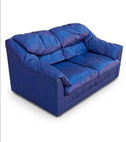 Genuine Blue Leather Loveseat Delivery