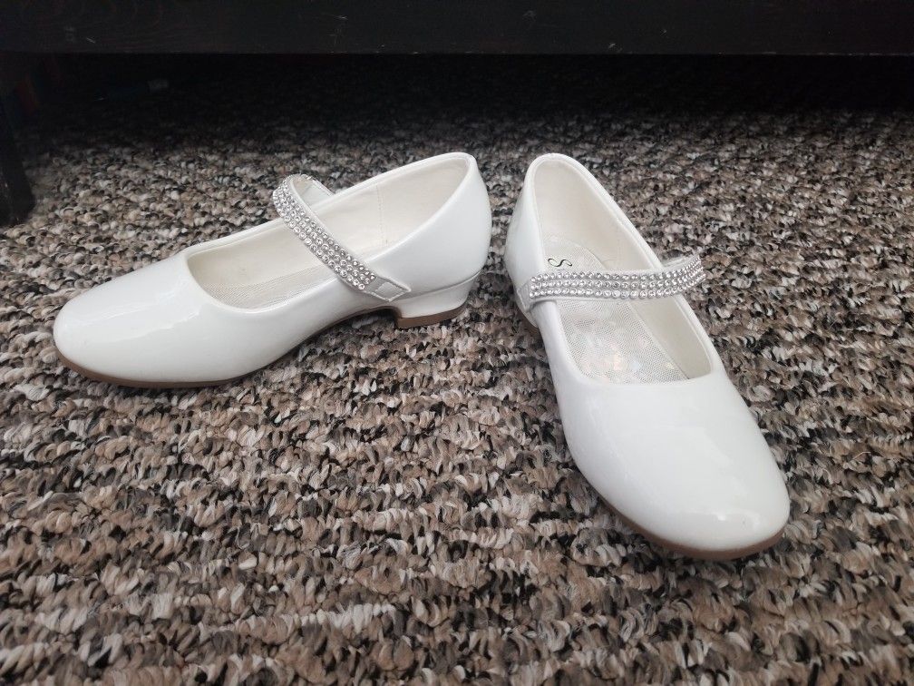 Girls White Dress Shoes Size 13