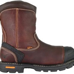 Thorogood GEN-Flex2 8” Side-Zip Wellington Pull On Work Boots for Men - Full-Grain Leather with Safety Toe, Storm Welt Construction, and Traction Outs
