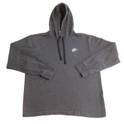 Nike Hoodie Men Small Gray Casual Athletic Logo Lightweight Embroidered Solid