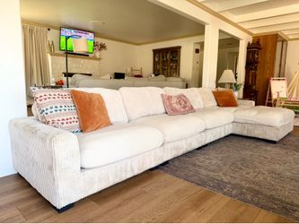 Oversized Corduroy Cloud Couch Sectional Sofa - OBO