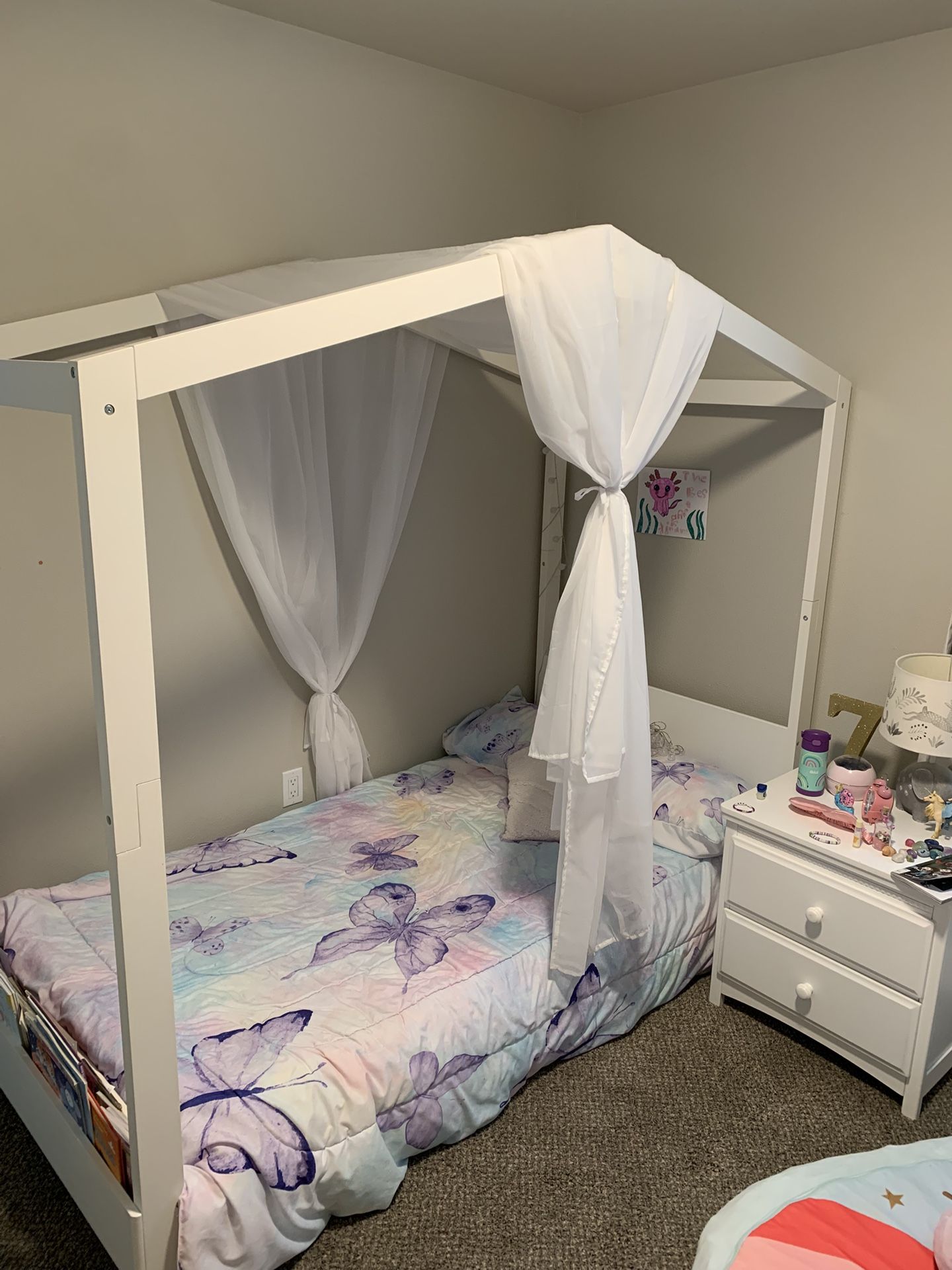 White Canopy Bed Frame