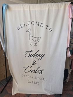 Linen Welcome sign