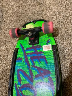 Vintage 1980's radical Nash Heat Zone green purple pink skateboard
