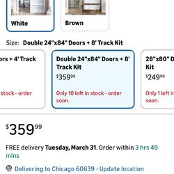 24x84 double glass door kit
