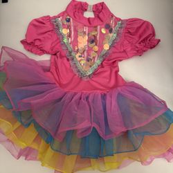 Kids Girls Ballroom Clothing Sequin Tutu Dress Dance Costume Stage Wear Dresses 3-4 years