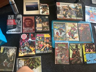 Books, comics, vinyls, cassettes, legos$5-$70