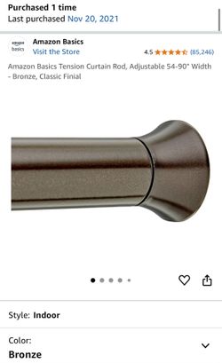 “54 - “90 shower curtain rod - Unopened