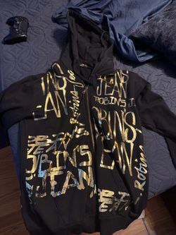 Robin's Jean Black Gold Zip-Up Hoodie