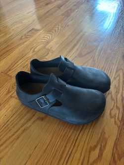 Birkenstock London Clogs in Oiled Leather Black (size 39)