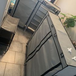 Set of Portable Wardrobe Closets and Shoe Rack