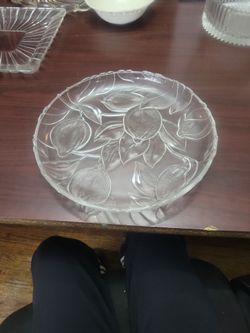 Large glass serving platter 