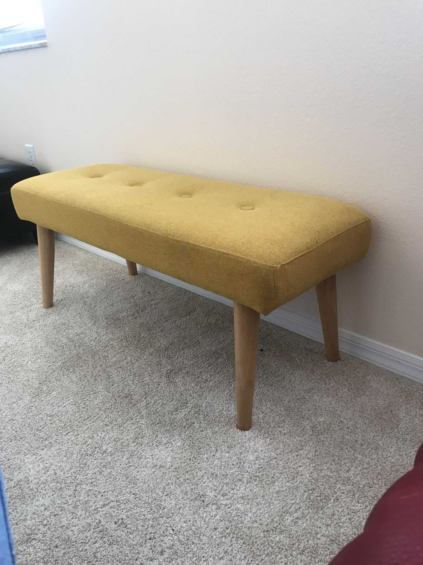 Beautiful Mid Century Modern Yellow Bench In Excellent Condition FREE Local Same Day Delivery 🚚 