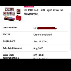 One Piece Card Game English Version 3rd Anniversary Set - PRESALE