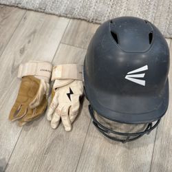 Bruce Bolt Batting Gloves And Batting Helmet Fast pitch Softball