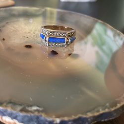 Silver Blue Stone Ring