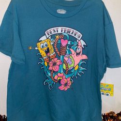 New SpongeBob SquarePants Women’s Best Friends T Shirt XL