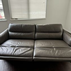Grey Leather Electric Recliner Only 1 Year Old 