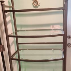 Metal Bathroom Rack Shelf Caddy Organizer Unit Glass Shelves Storage Curio