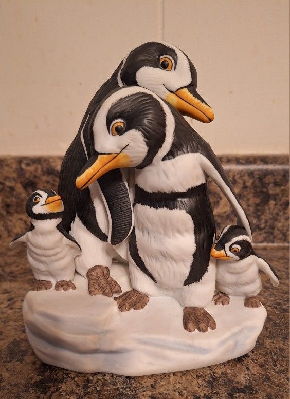 Franklin Mint "We Four" Penguin Family